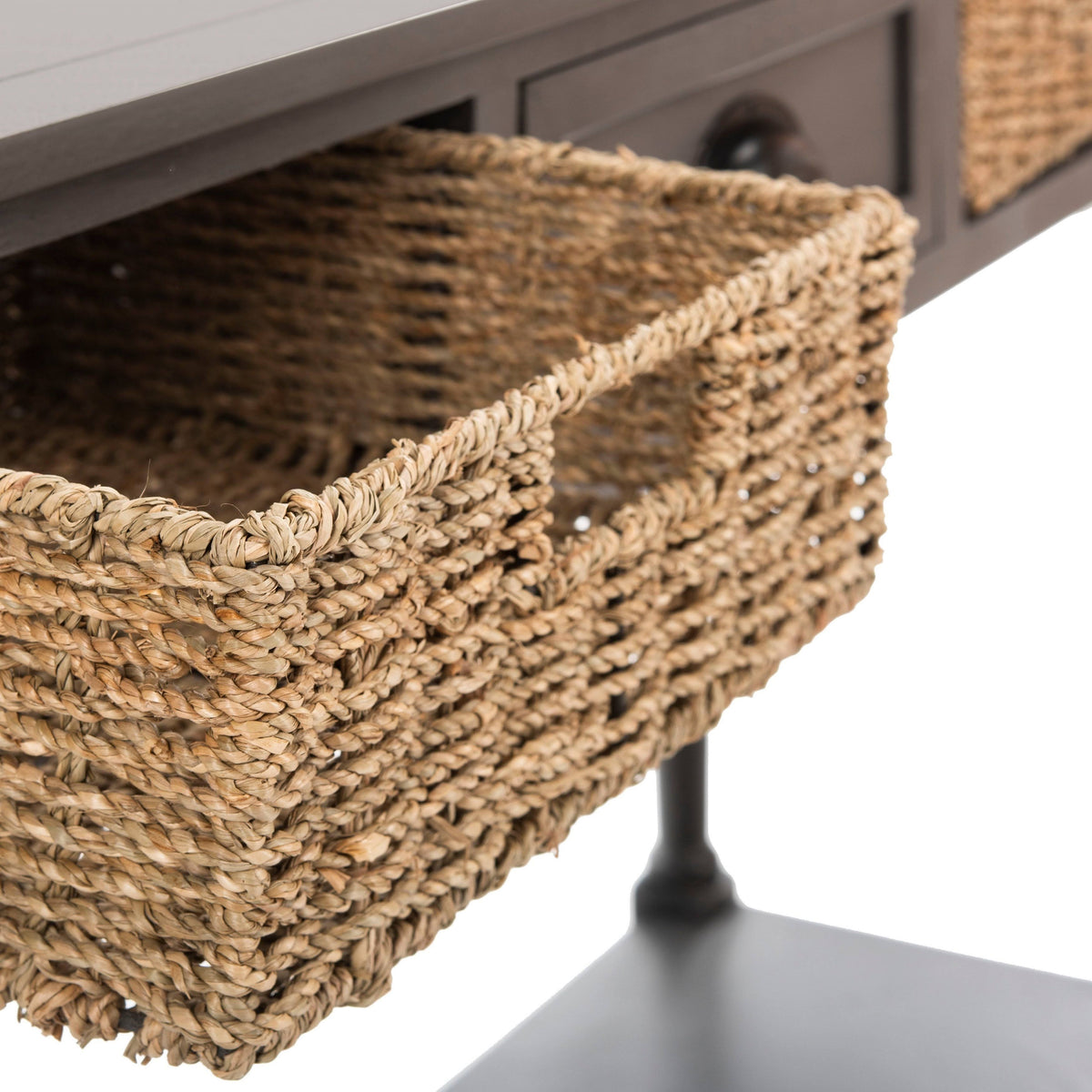 Wicker Console Table with Storage H939