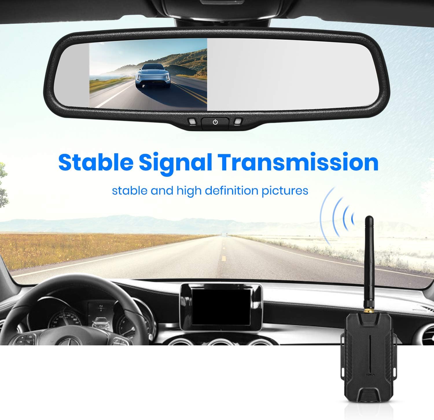 Wireless Backup Camera with Rear View Mirror Monitor J717848