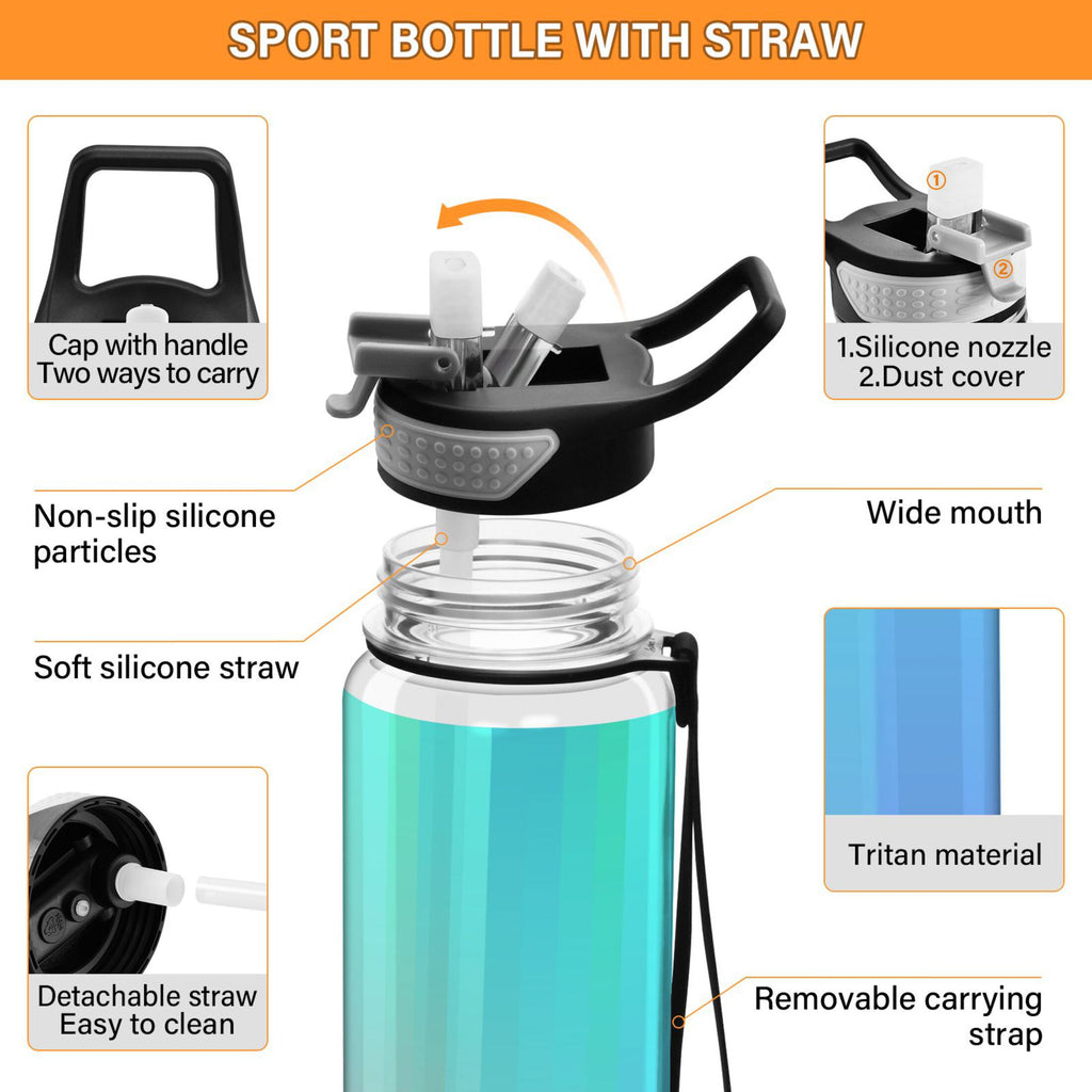 32oz Tritan Sports Water Bottle with Straw E350