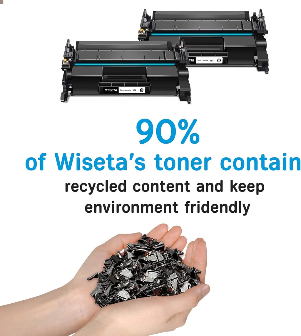 2 Black Compatible Toner Cartridge with Chip for HP 58A CF258A T880502