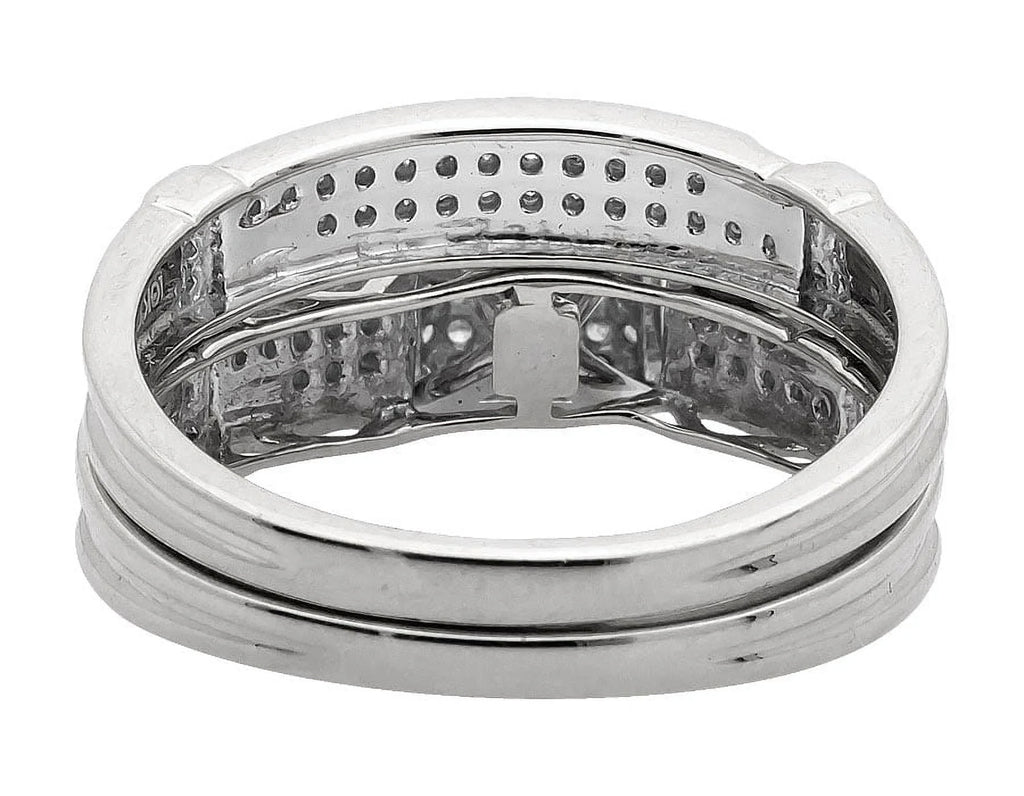10K White Gold Diamond Trio Engagement Ring 0.50 Ct W649884