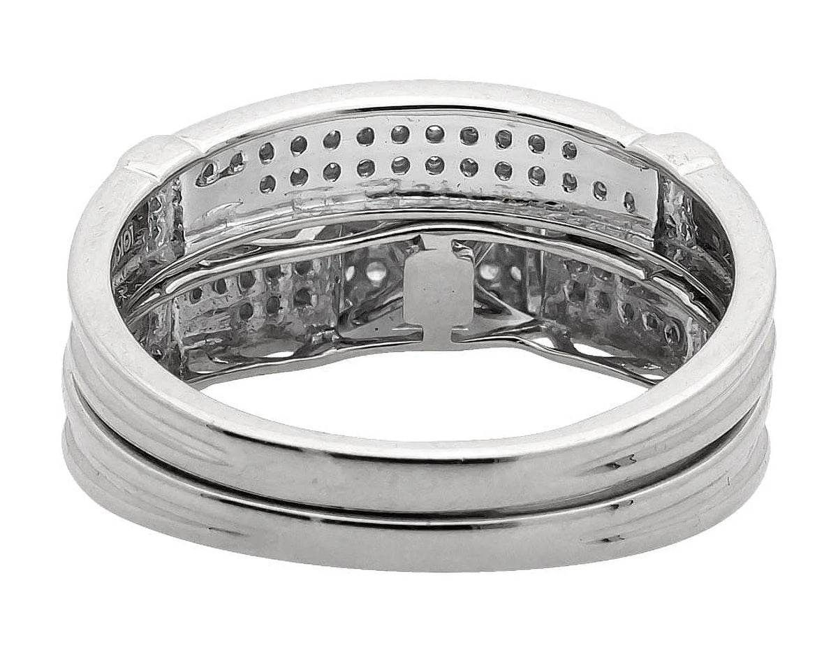 10K White Gold Diamond Trio Engagement Ring 0.50 Ct W649884