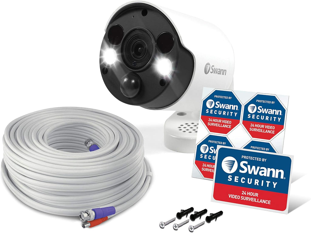 4K Ultra HD Wired Bullet Security Camera with Color Night Vision and Siren A721959