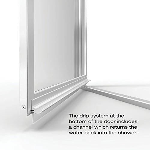 Clear Glass Shower Door Brushed Nickel Finish R25029