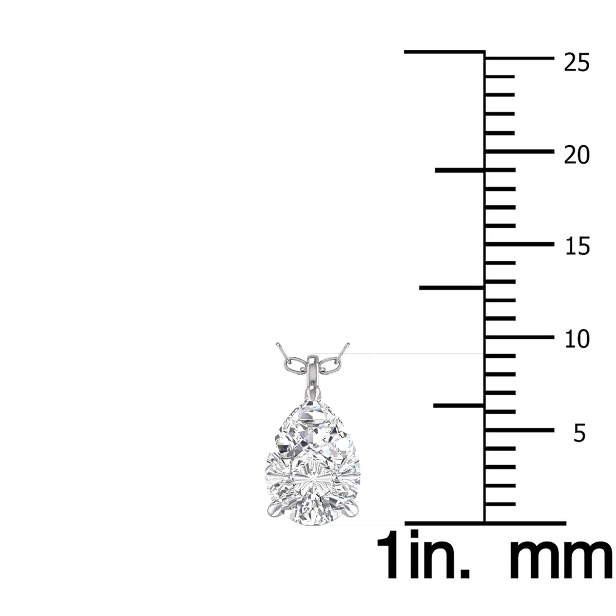 14K White Gold Pear Solitaire Diamond Pendant D86899