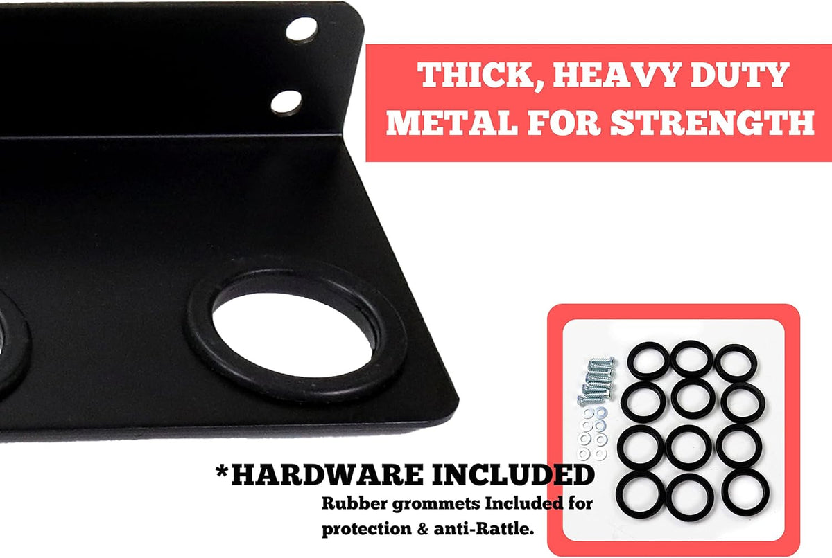 Black Powder Coated Steel Wall Mounted Tool Rack Pack of 2 W2551