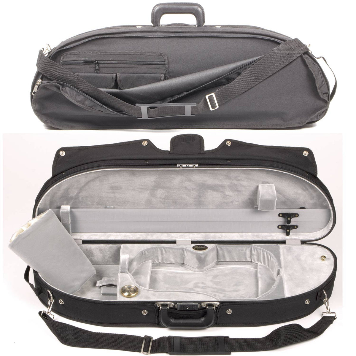 Half Moon 4/4 Violin Case with Silver Velvet Interior N8538