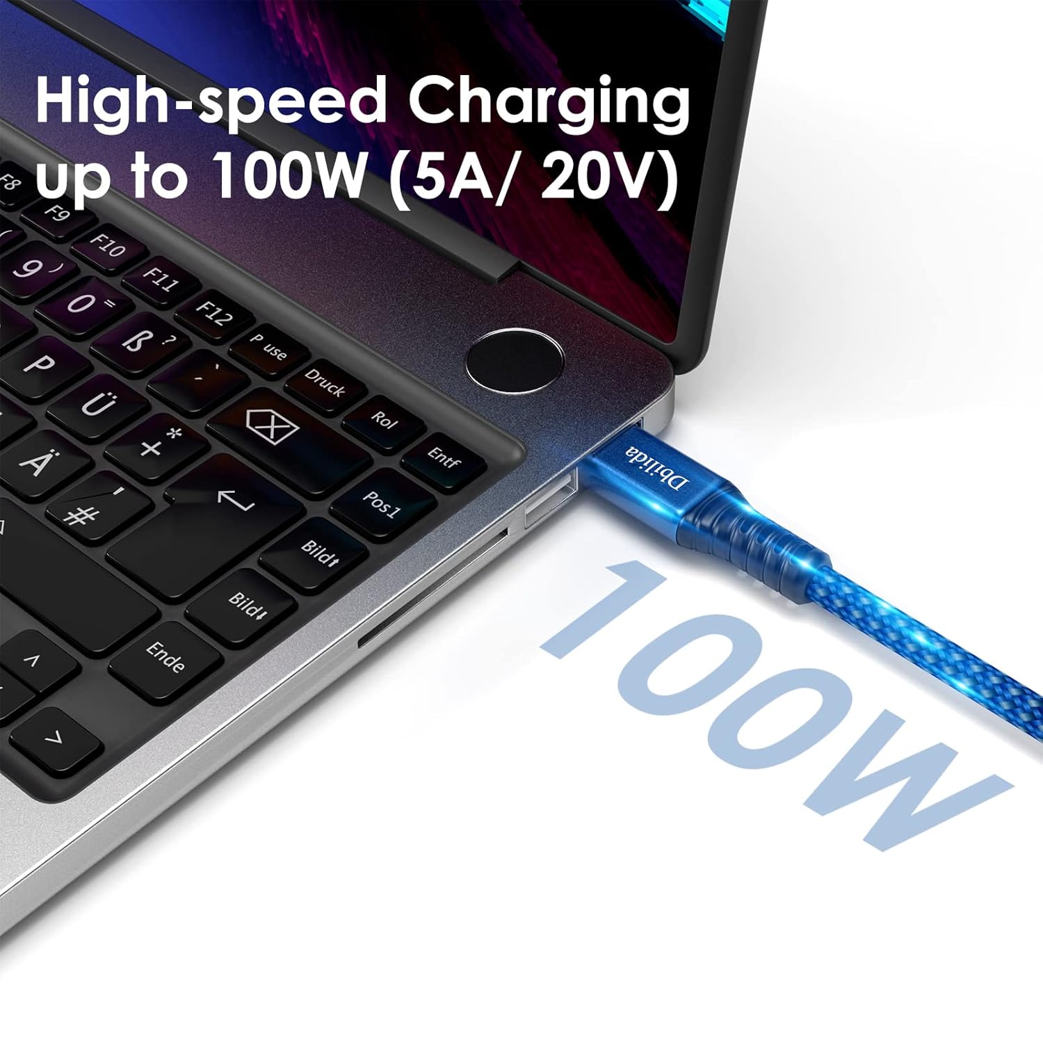 6.6ft Nylon Braided 40Gbps USB C Cable with 100W PD, Pack of 2 L24415