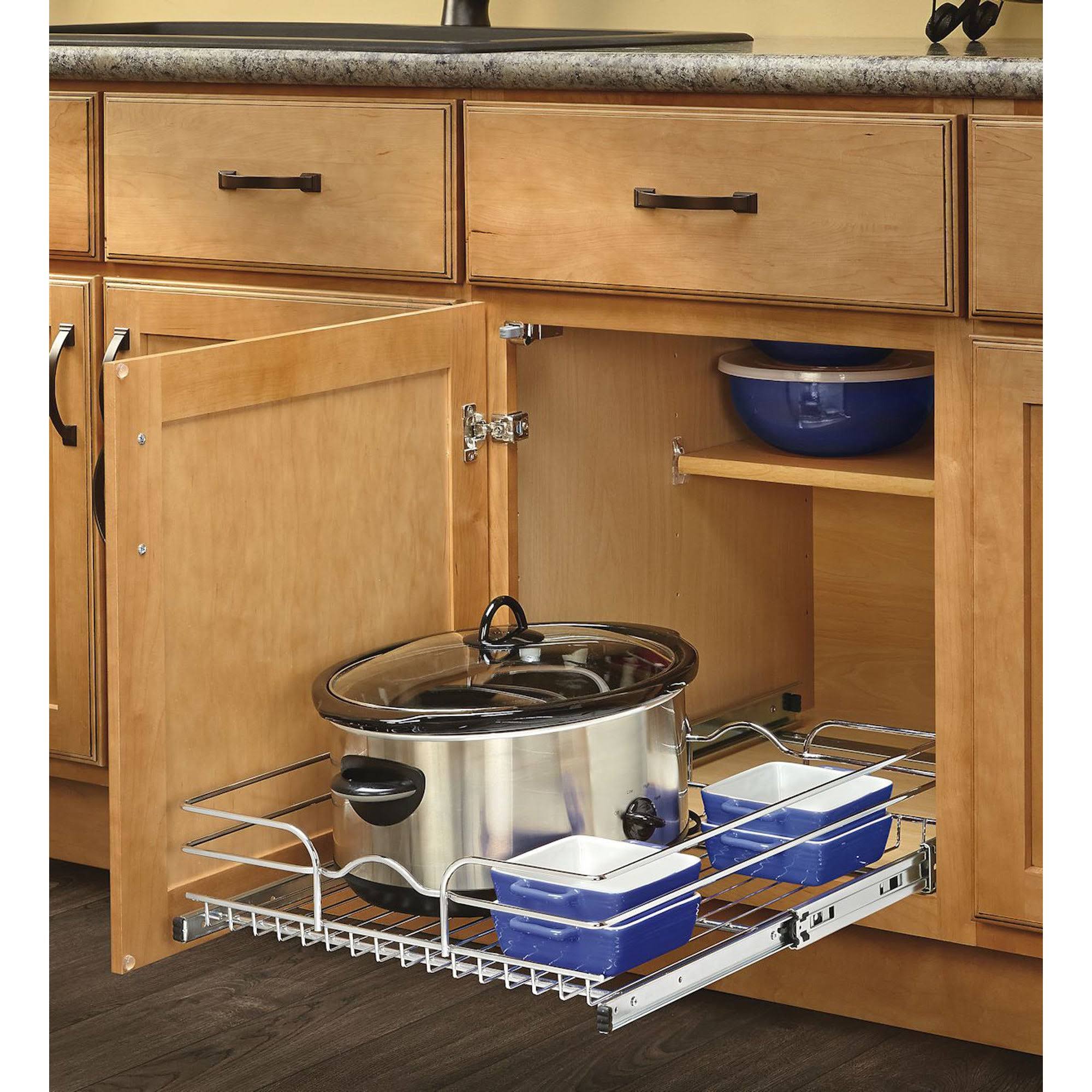 12 in. W x 20 in. D Chrome Wire Basket I802540