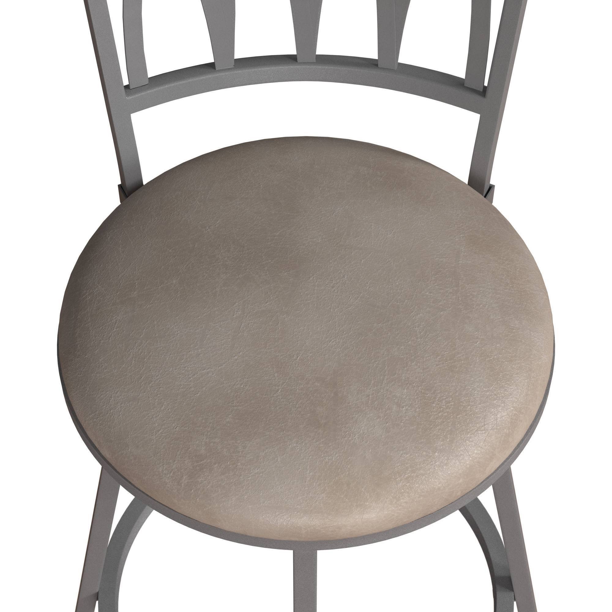 Silver Metal Swivel Adjustable Stool, Set of 2 N375