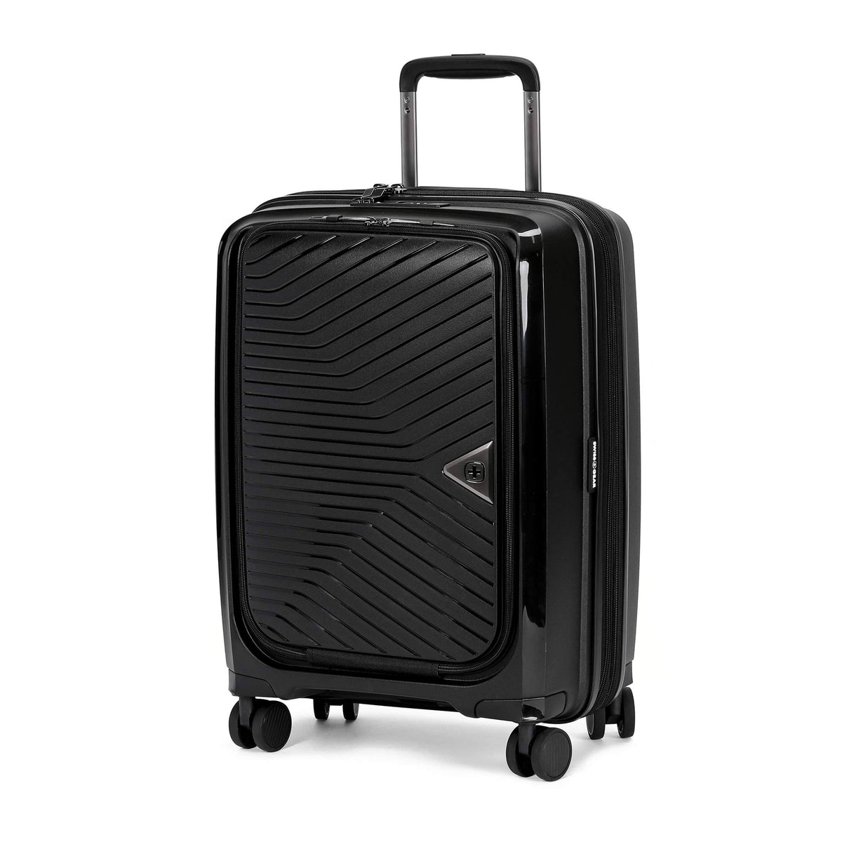 Black Hardside Expandable Carry On Suitcase S2235