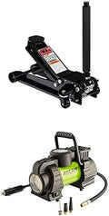 12-volt Compressor and 2 ton low profile steel floor jack D195