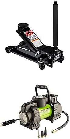 12-volt Compressor and 2 ton low profile steel floor jack D195