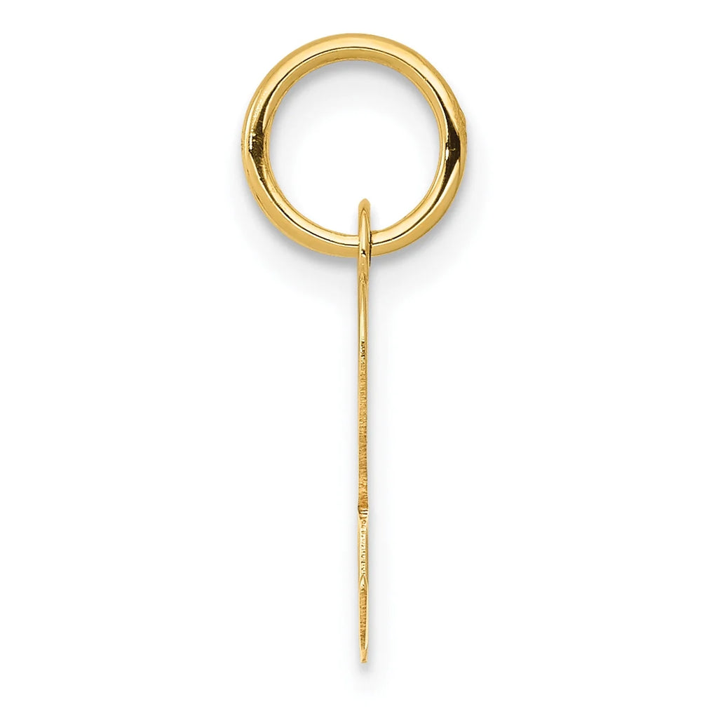 14K Yellow Gold Letter R Initial Pendant Charm V483