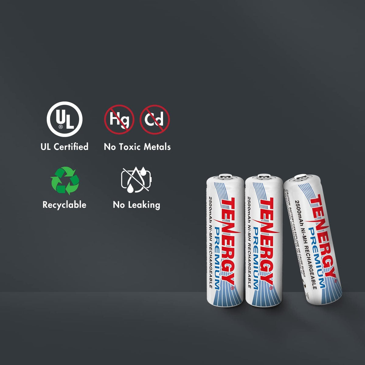 60 Pack Rechargeable AA NiMH Batteries 2500mAh L2258