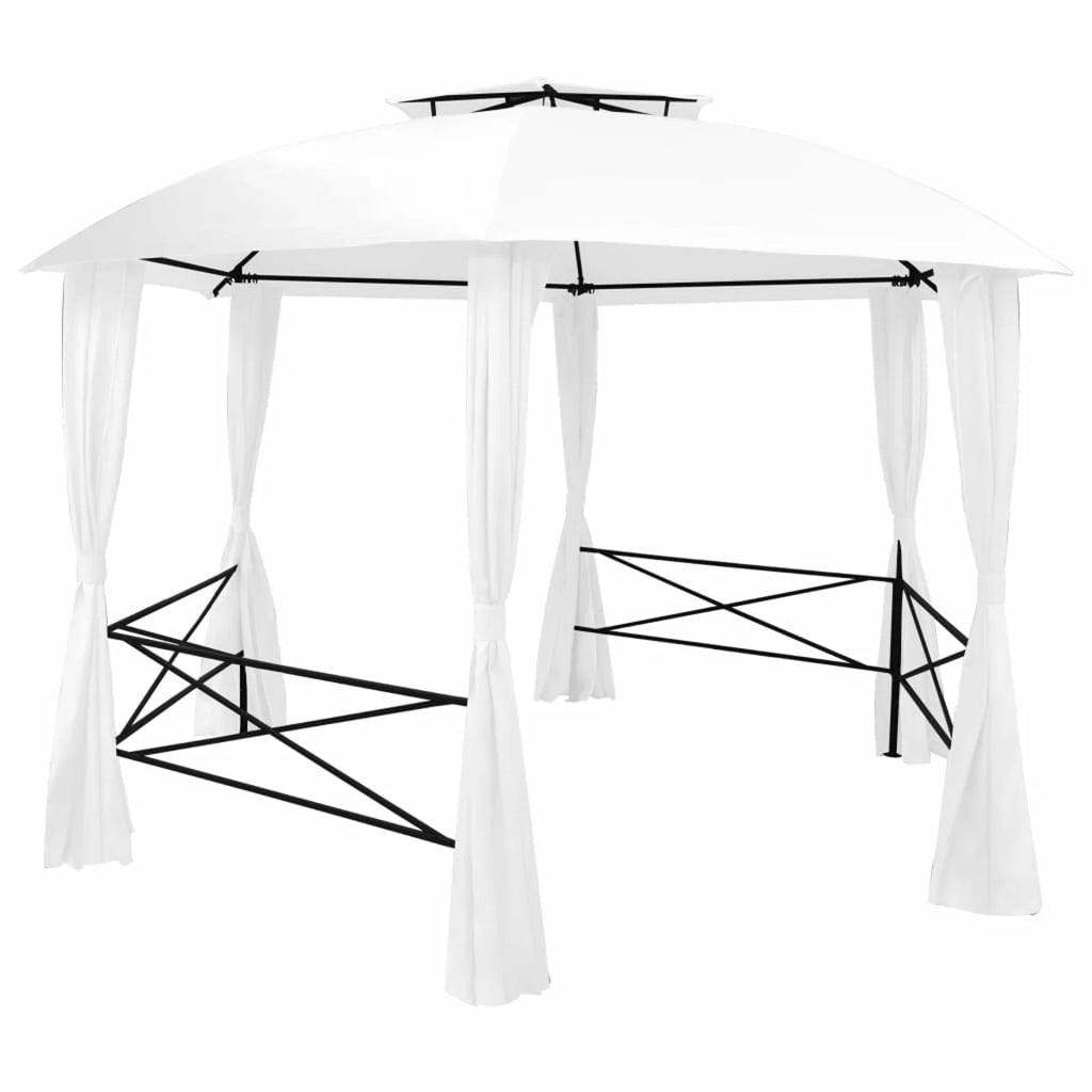 White Garden Marquee with Curtains Y384