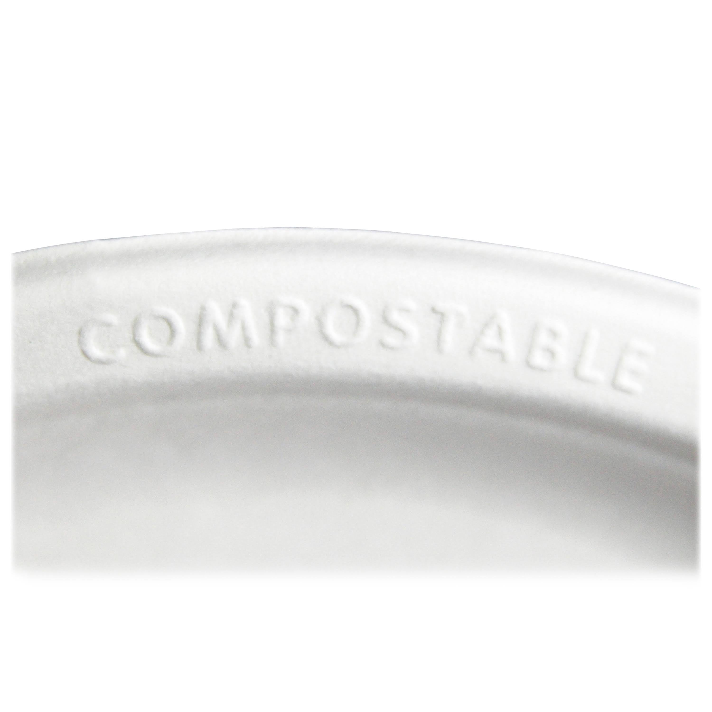 Compostable Round Sugarcane Plate, Natural White - 50 pack A5535