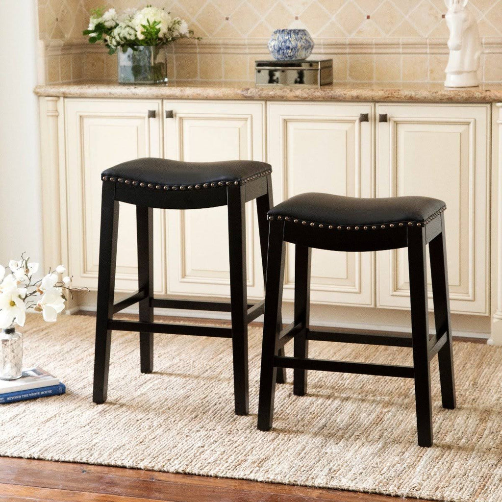 Black Bonded Leather Bar Stool J774219
