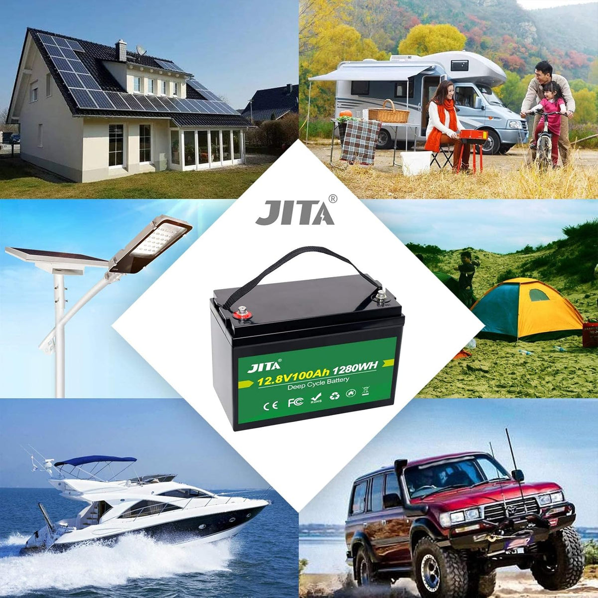 12V 100Ah LifePO4 Lithium Battery with Self Heater P574415