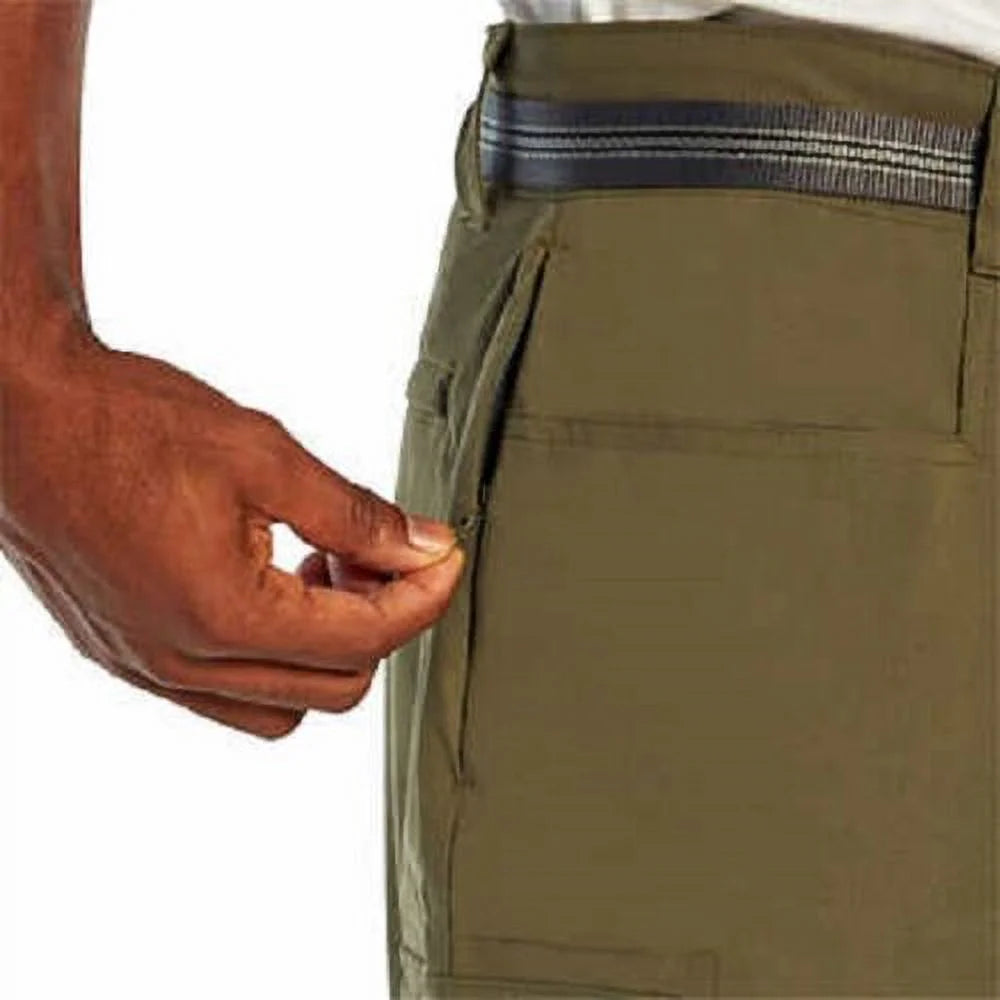 Men's Stretch Cargo Short with Adjustable Belt, Olive Night, 38 Z813383