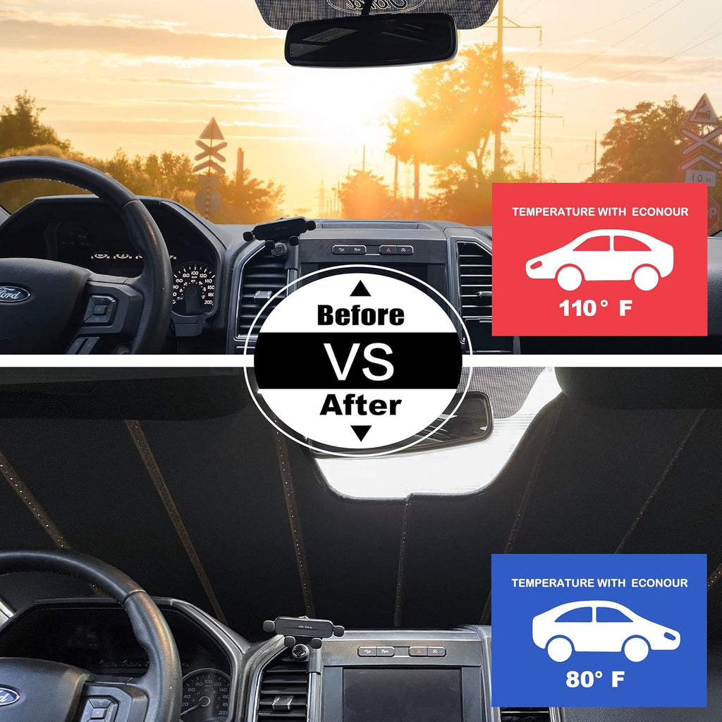 Front Windshield Sun Shade Accordion Foldable Pack of 2 G5788