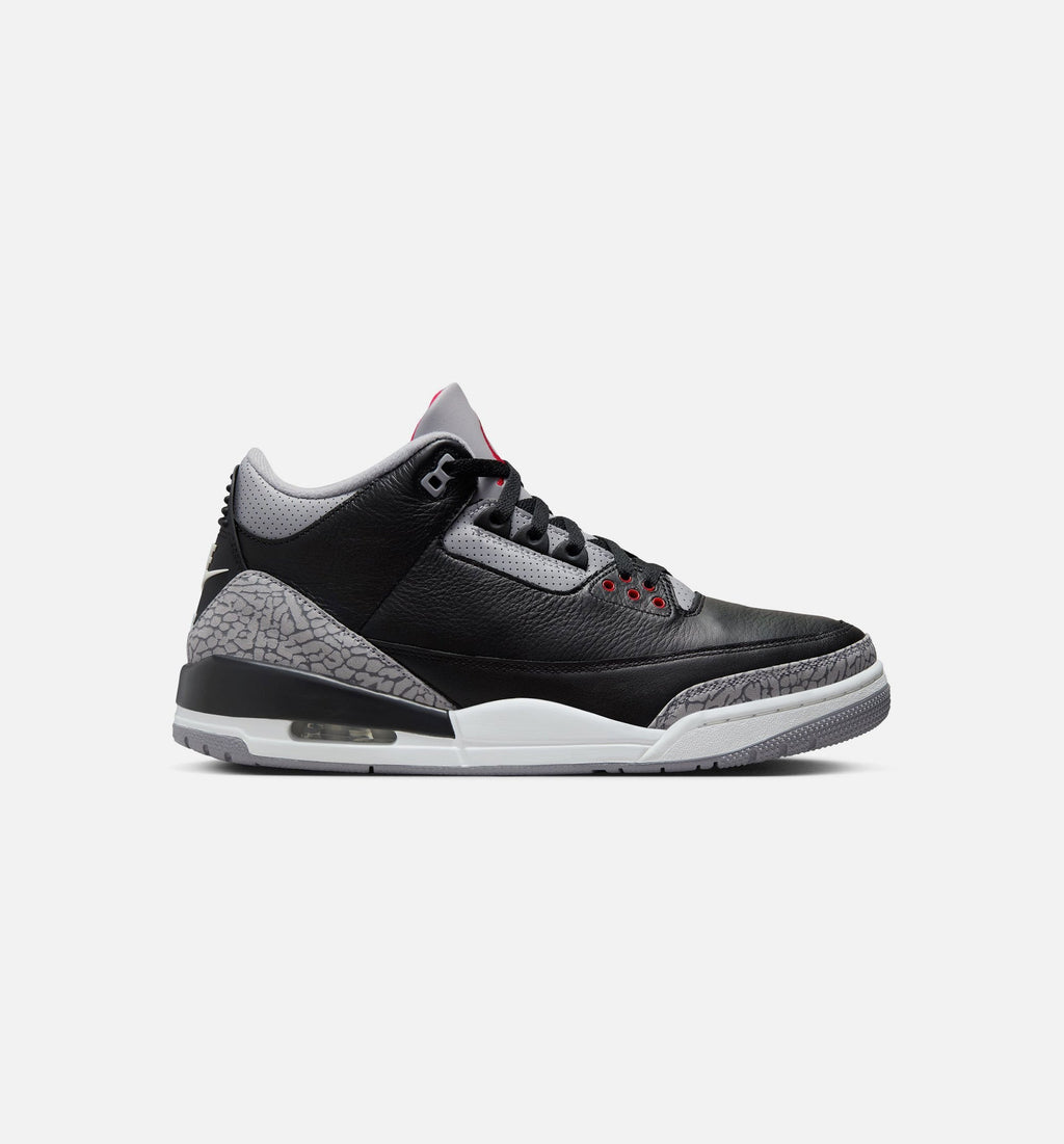 Air Jordan 3 Retro Black Cement Men's Lifestyle Shoes - Black / Fire Red / Cement Grey / Summit White