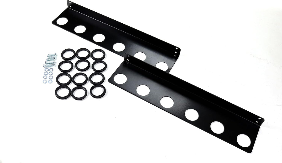 Black Powder Coated Steel Wall Mounted Tool Rack Pack of 2 W2551