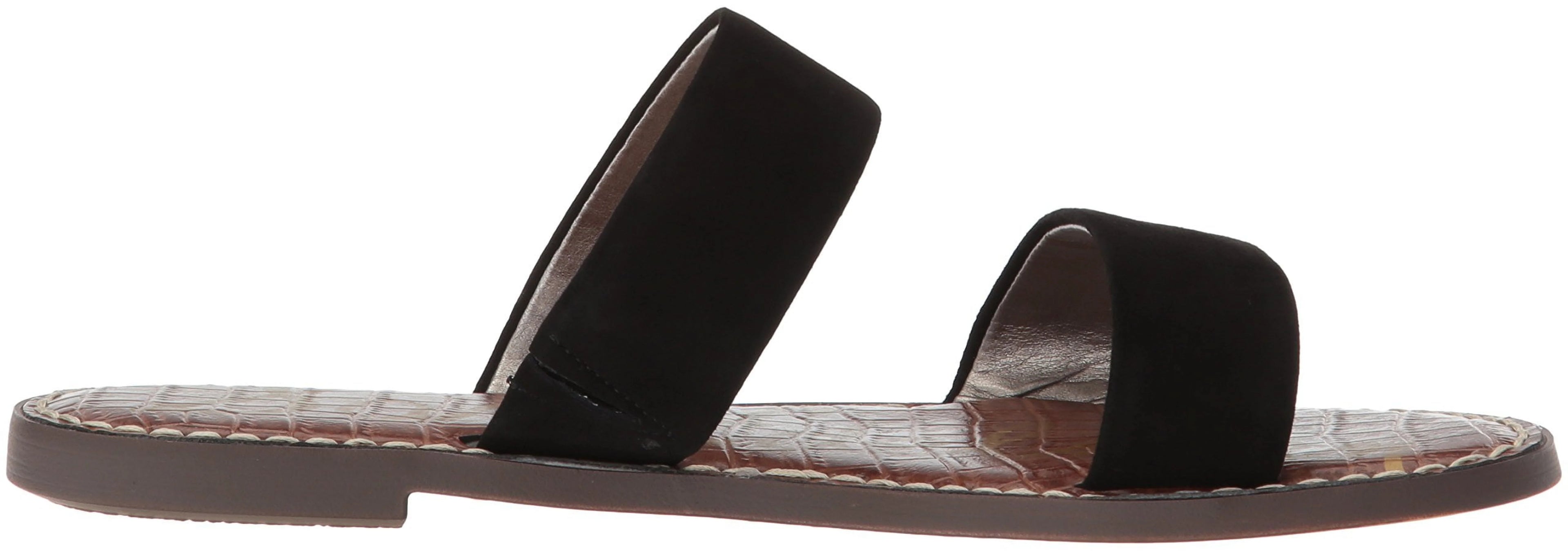 Black Suede Open Toe Flat Slip On Sandals N575