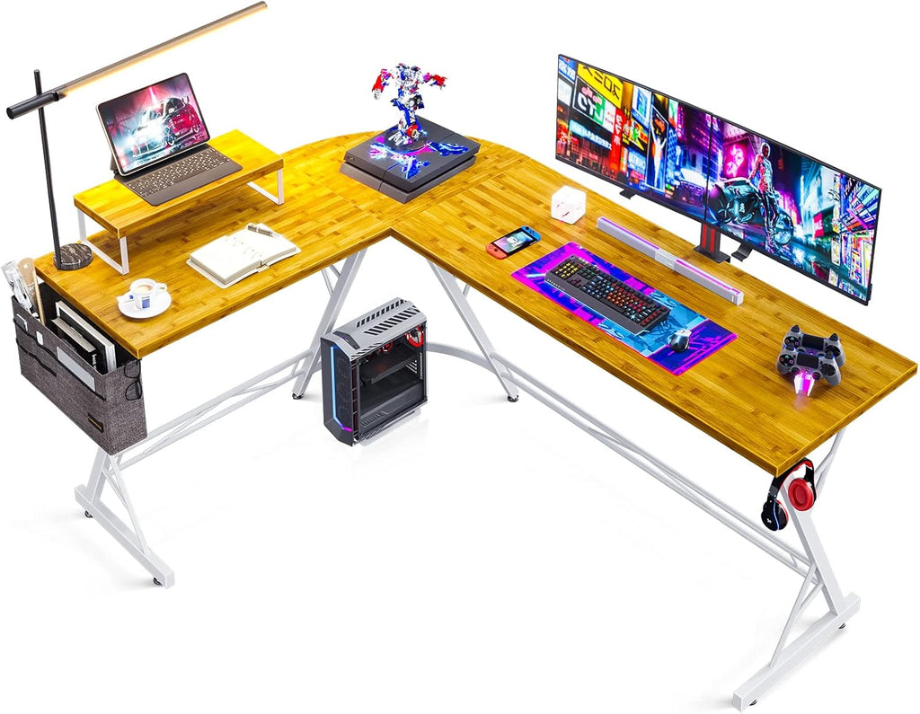 66" L Shaped Computer Desk with Monitor Stand Z774089