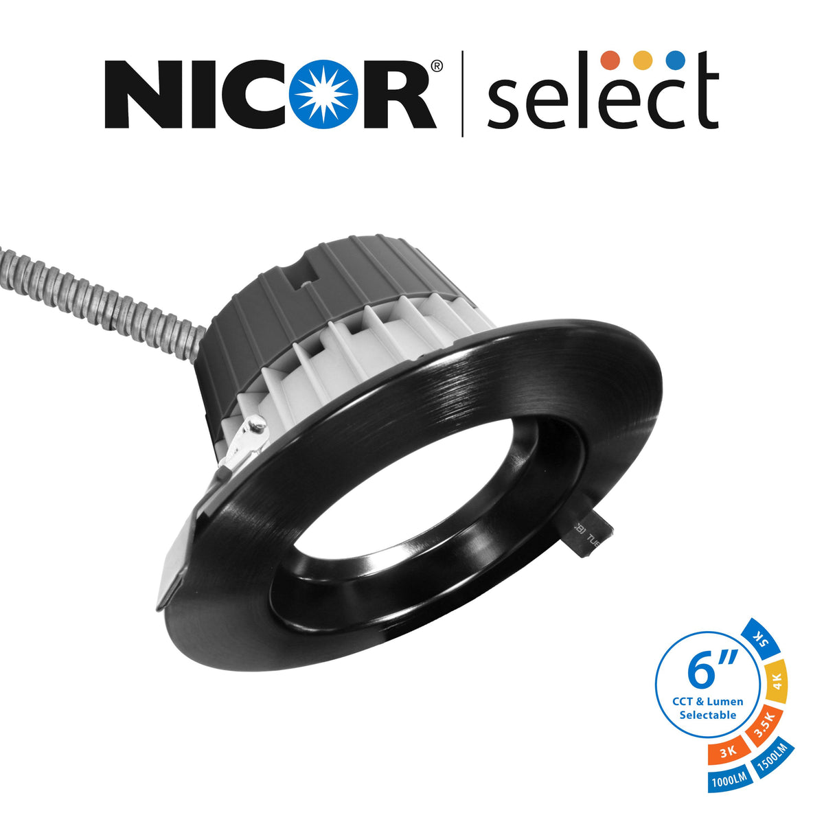 6 in. Black Commercial Canless LED Downlight Kit J22124