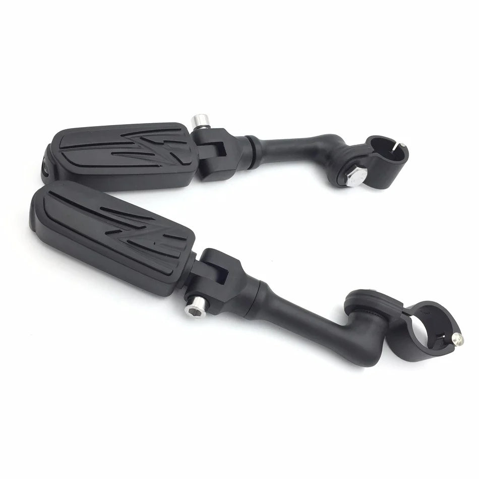 Black Angled Mounting Kit Foot Peg for Bike with 1.25" Front Engine Guard Frame Tube R362011