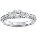 1 1/4ct 3-Stone Diamond Ring 14K White Gold M5515
