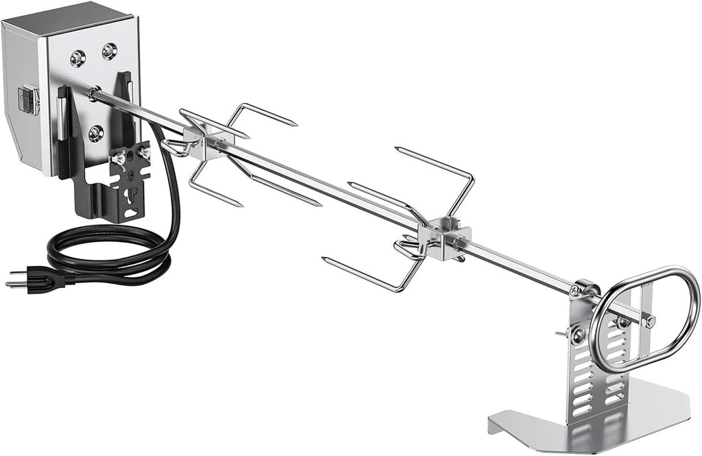 Stainless Steel Rotisserie Kit with 6 Watt 110V Electric Motor for Gas Grills, 28 × 0.35 Inch Hexagon Spit Rod Pack of 2 H788168