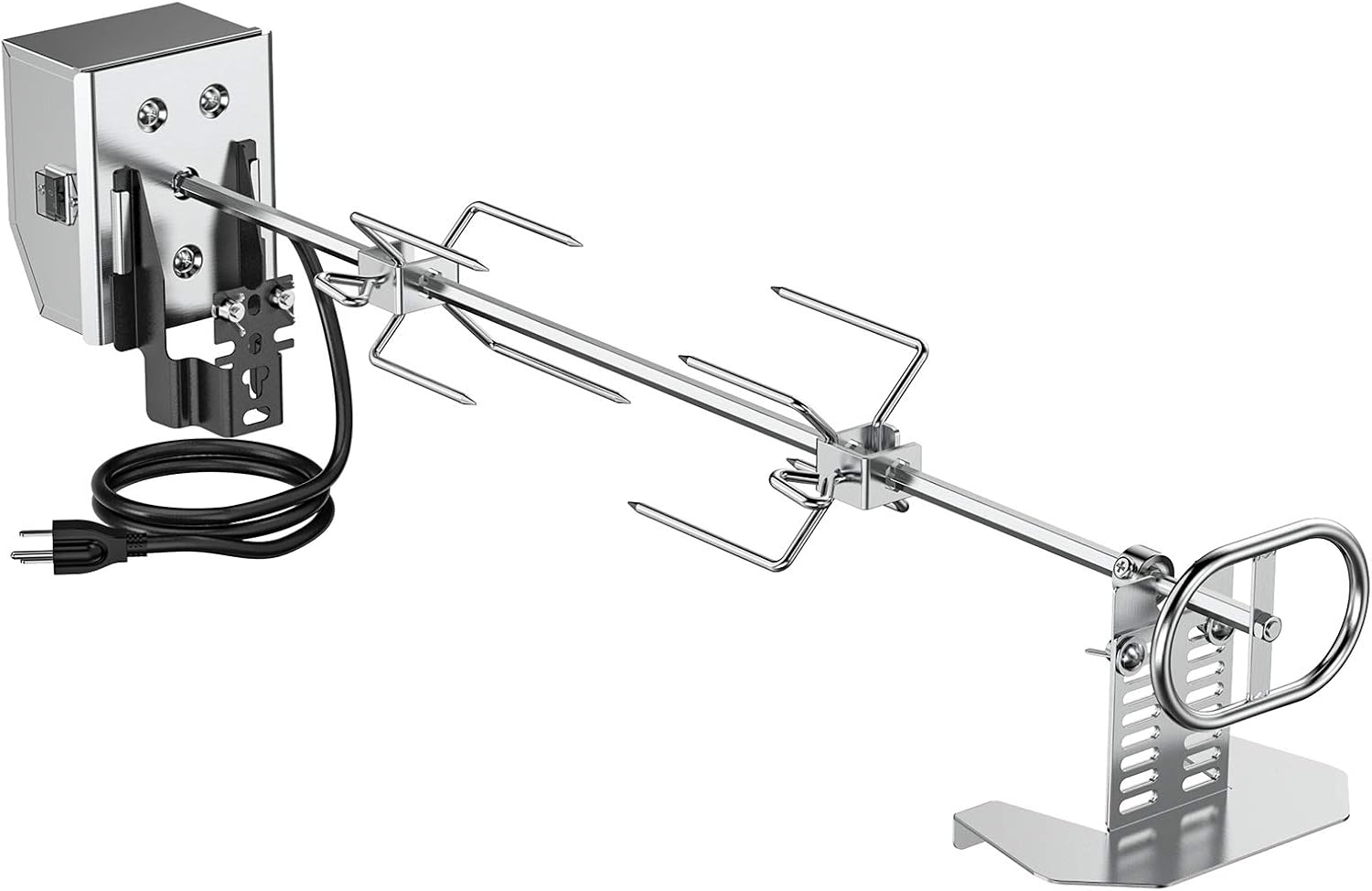 Stainless Steel Rotisserie Kit with 6 Watt 110V Electric Motor for Gas Grills, 28 × 0.35 Inch Hexagon Spit Rod Pack of 2 H788168