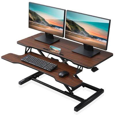 Brown Height Adjustable Standing Desk Y294716
