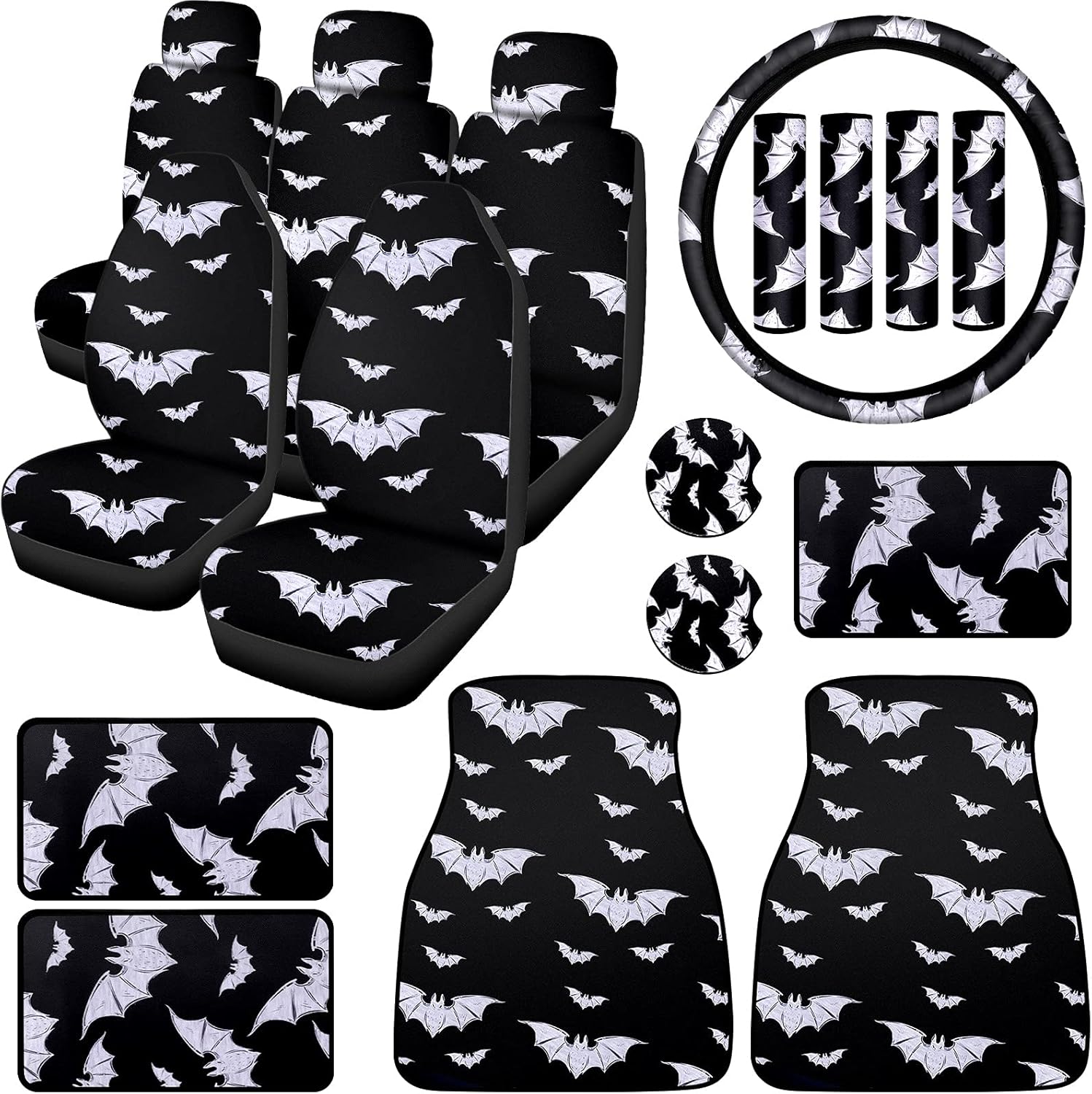 19 Pieces Goth Car Accessories Set K435154