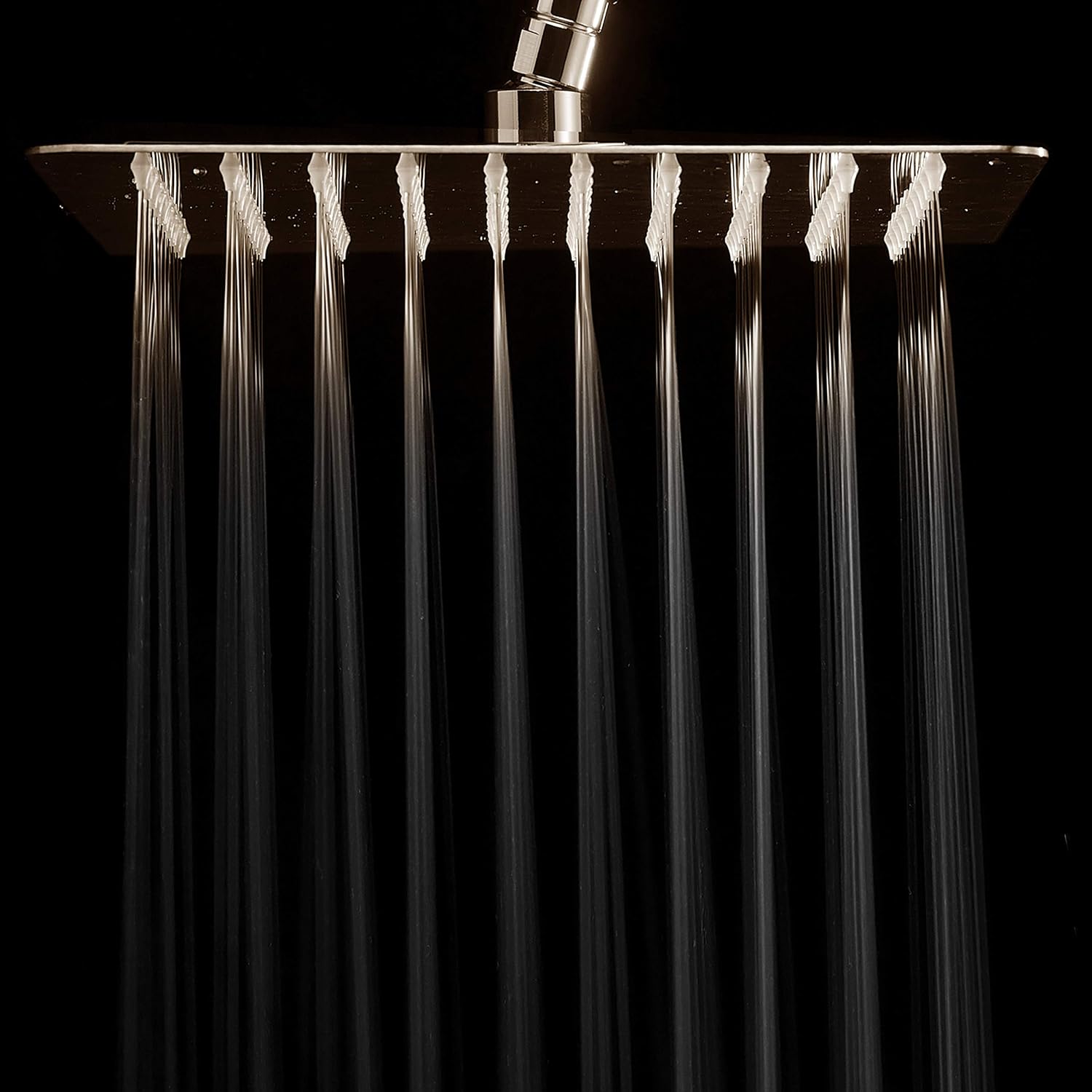 Brushed Nickel Stainless Steel Rainfall Square Showerhead with Brass Extension Arm, Pack of 2 G5376