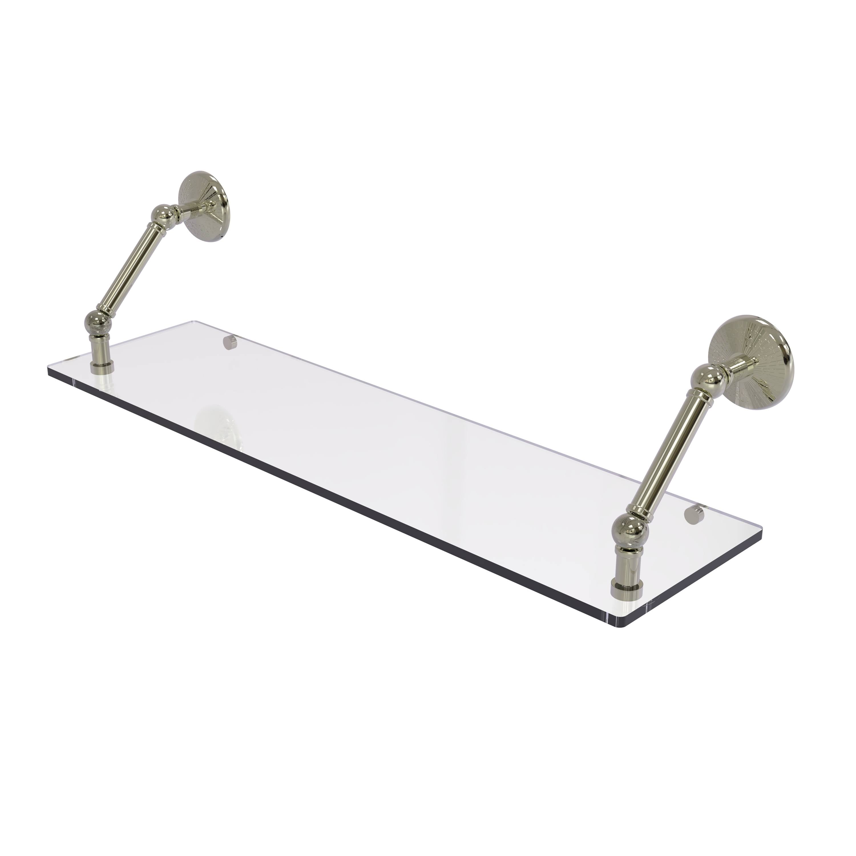 Polished Nickel Floating Glass Shelf Z15596
