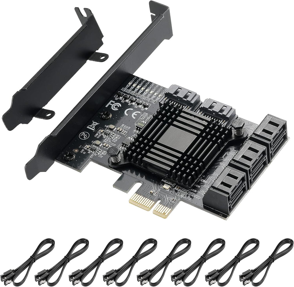 4X PCIE to SATA 3.0 6 Gbps Controller with 8 SATA Cables F133566