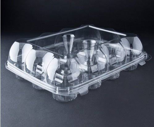 12-Compartment Clear Cupcake Container, 12-Pack N807876