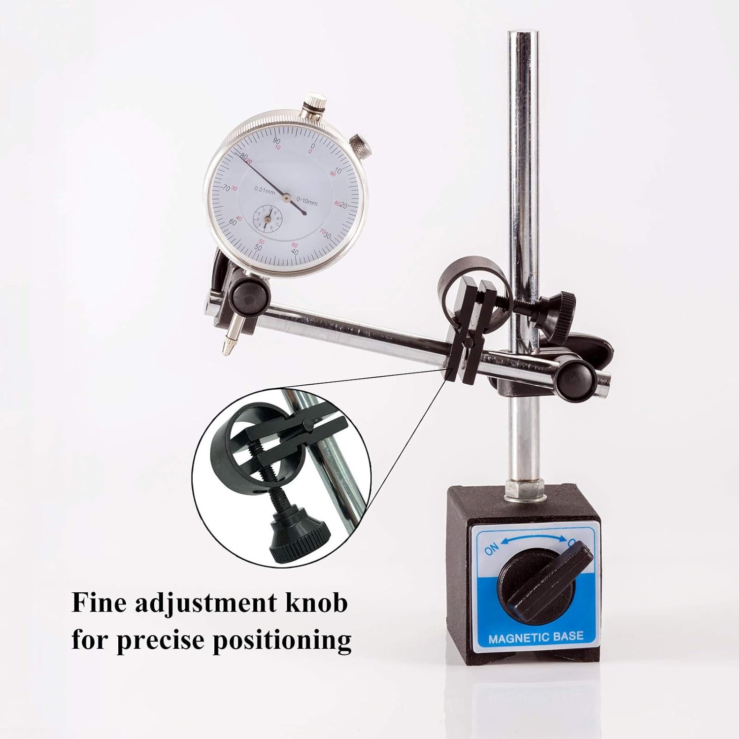 0.01mm Dial Indicator Gauge with Magnetic Base, Pack of 2 H724653