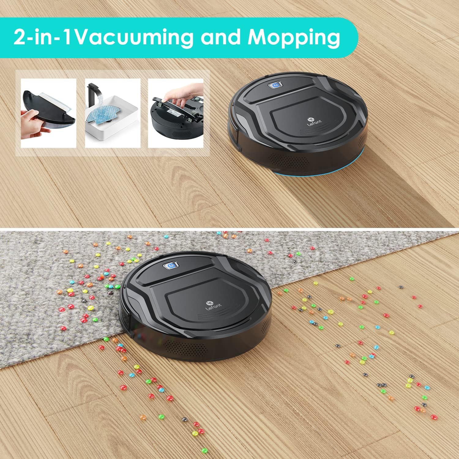 Robot Vacuum Cleaner for Pet Hair, Hard Floor, Low Pile Carpet Z22967