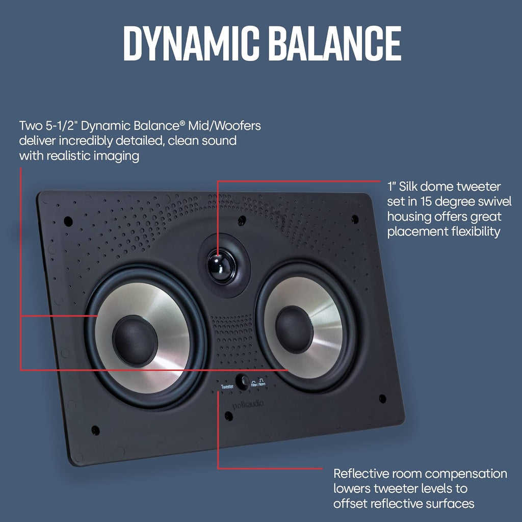 2-way 6.5-inch In-wall Speakers (Pair) with Center Channel In-wall Speaker Y7371