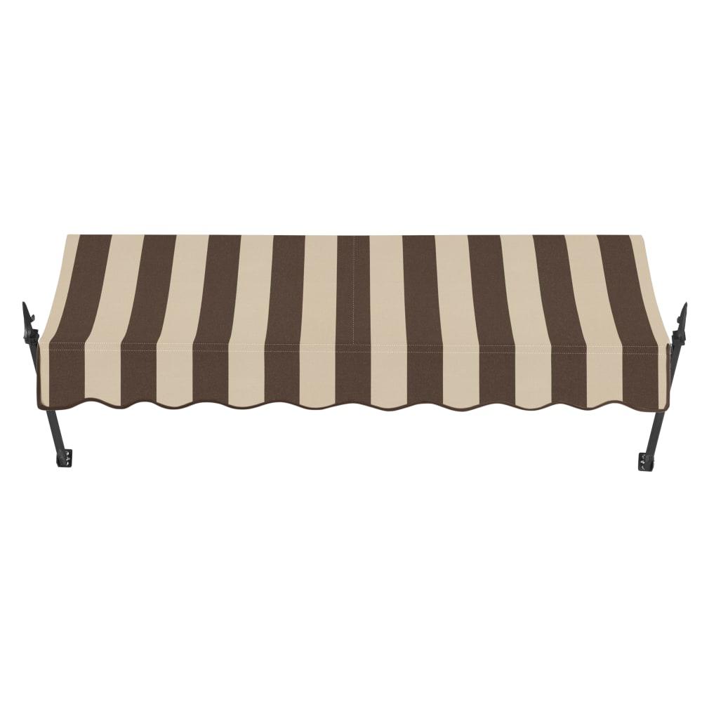 Brown/Tan Stripe Acrylic Fixed Awning M53108