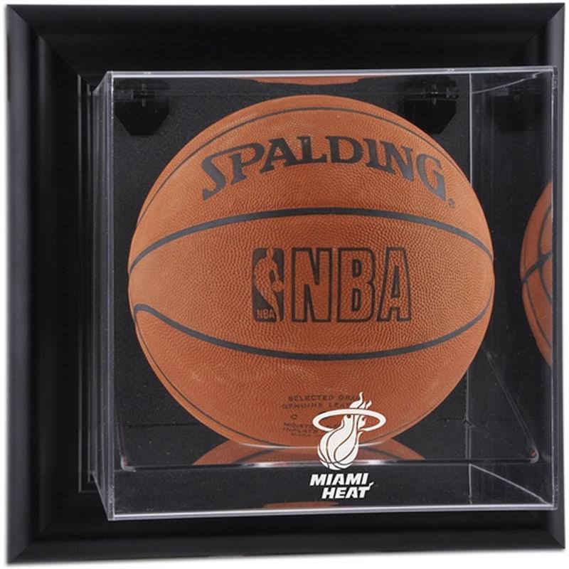 Black Framed Wall-Mounted Basketball Display Case I13854