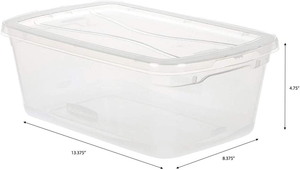 Clear 6 QT Pack of 12 Stackable Plastic Storage Containers with Lids D109