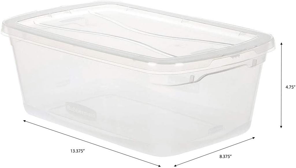 Clear 6 QT Pack of 12 Stackable Plastic Storage Containers with Lids D109