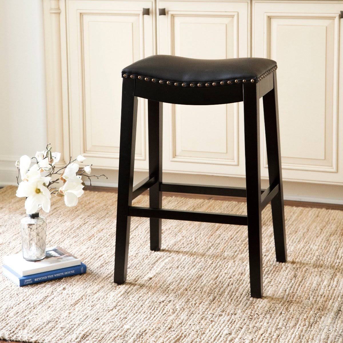 Black Bonded Leather Bar Stool J774219