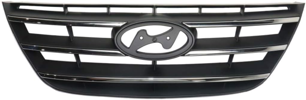 Chrome Shell & Insert Painted Black Plastic Grille Assembly H49603