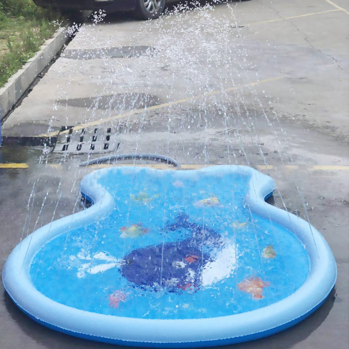 Inflatable Water Spray Pad Mat Sprinkler Fish Shape Outdoor V86950